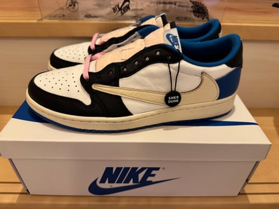 Travis Scott × fragment design × Nike Air Jordan 1 Low OG SP "Military Blue"