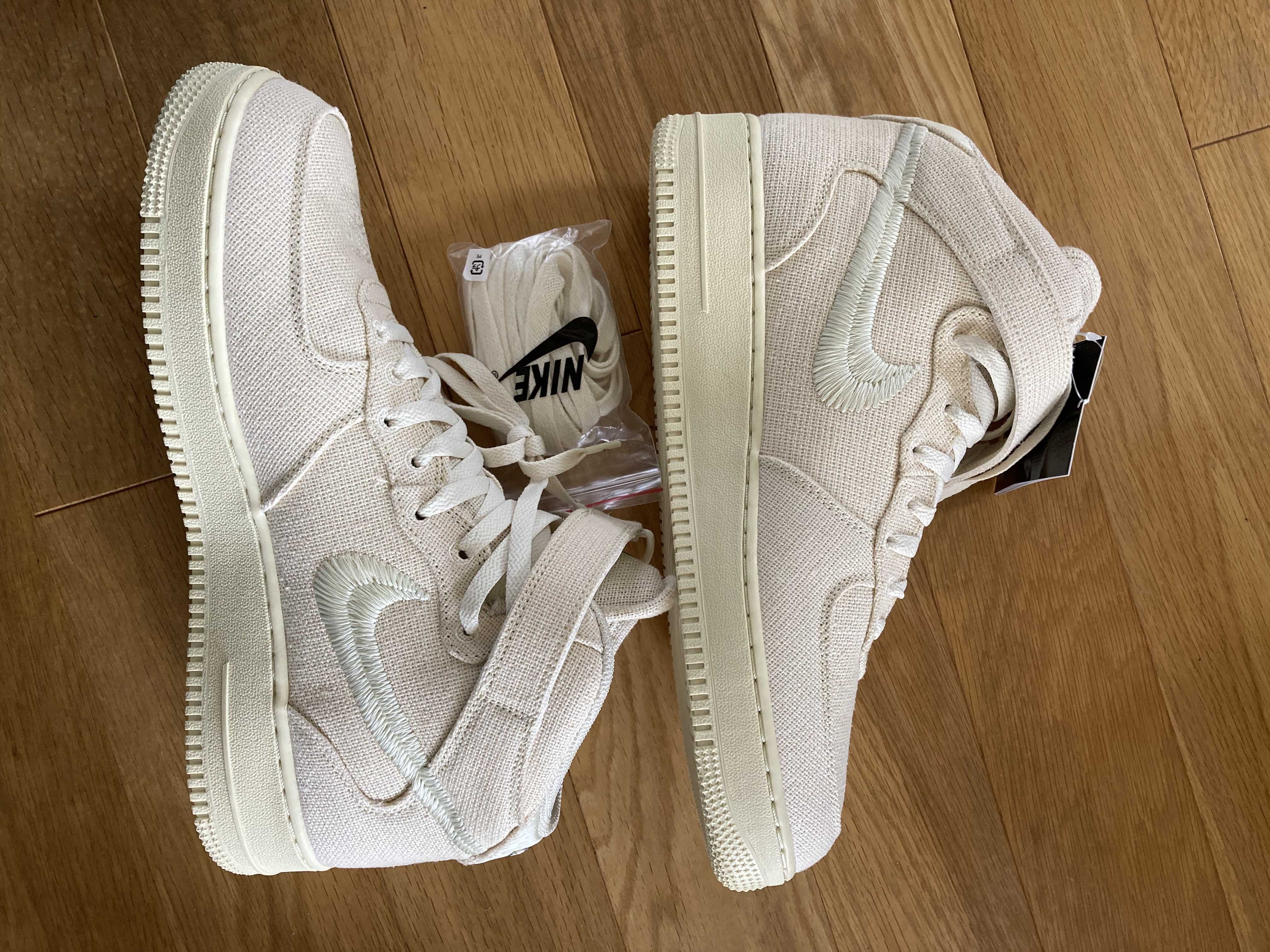 Stussy × Nike Air Force 1 Mid "Fossil Stone"