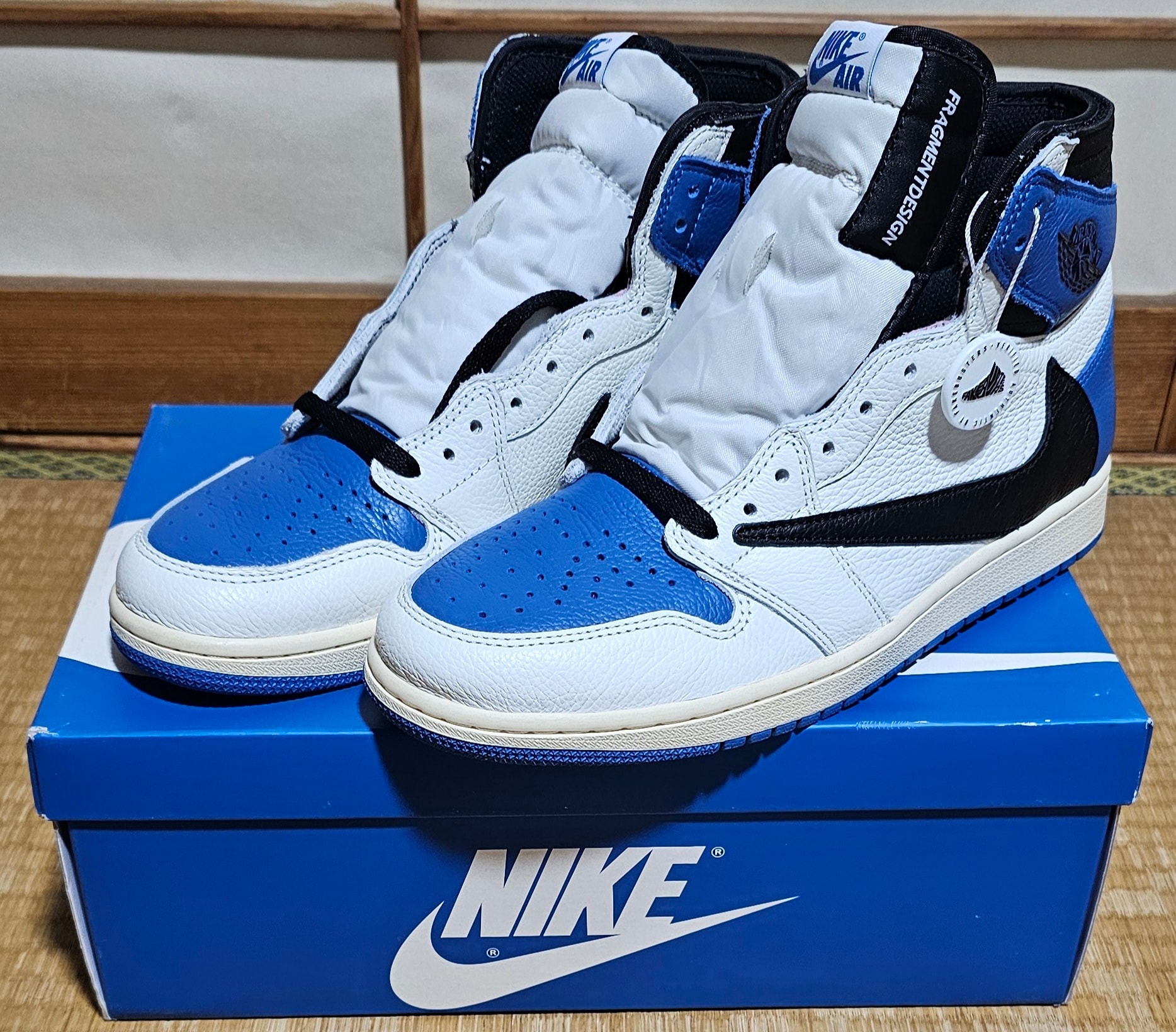 Travis Scott × fragment design × Nike Air Jordan 1 Retro High OG SP "Military Blue"