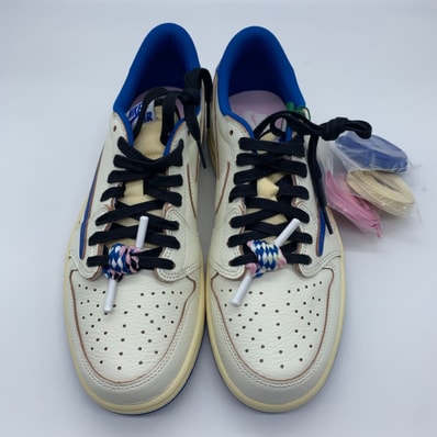 Travis Scott × fragment design × Nike Air Jordan 1 Low OG "Sail/Military Blue"