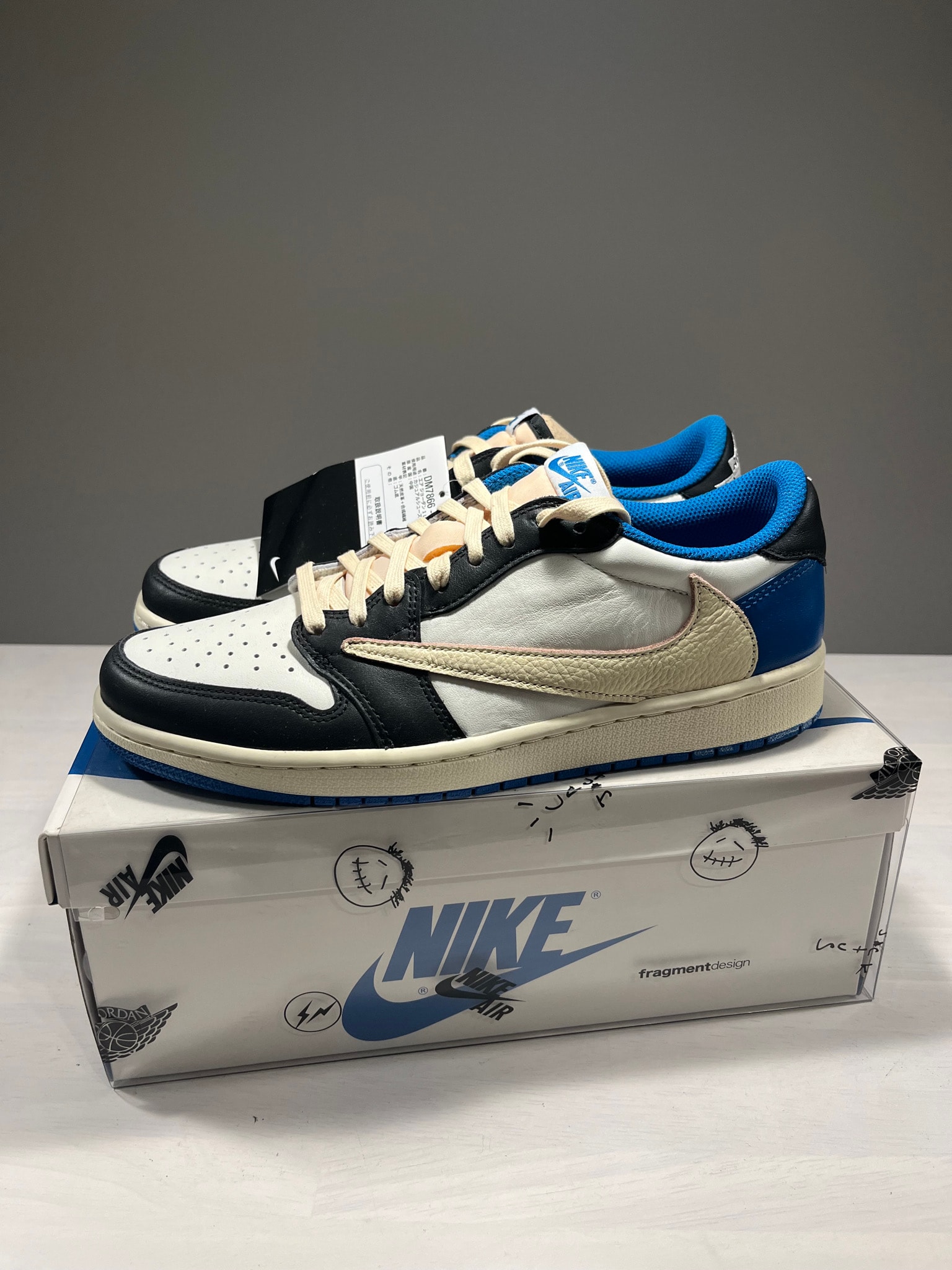 Travis Scott × fragment design × Nike Air Jordan 1 Low OG SP "Military Blue"