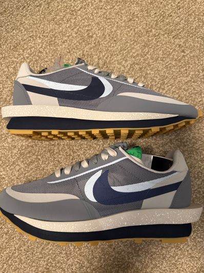 CLOT × Sacai × Nike LD Waffle "Grey Obsidian/Cool Grey"