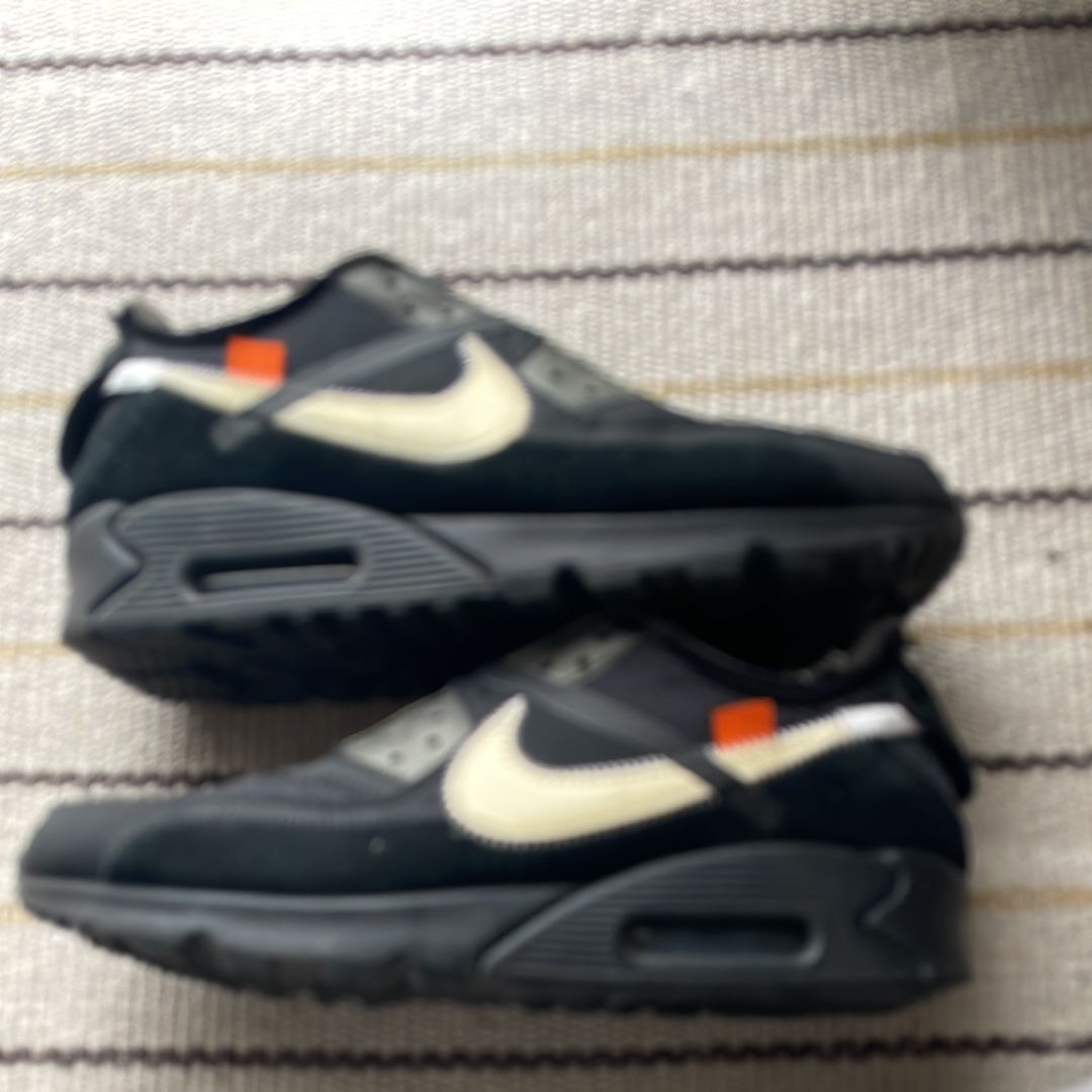 Off-White × Nike Air Max 90 "Black/Black-Cone-White"