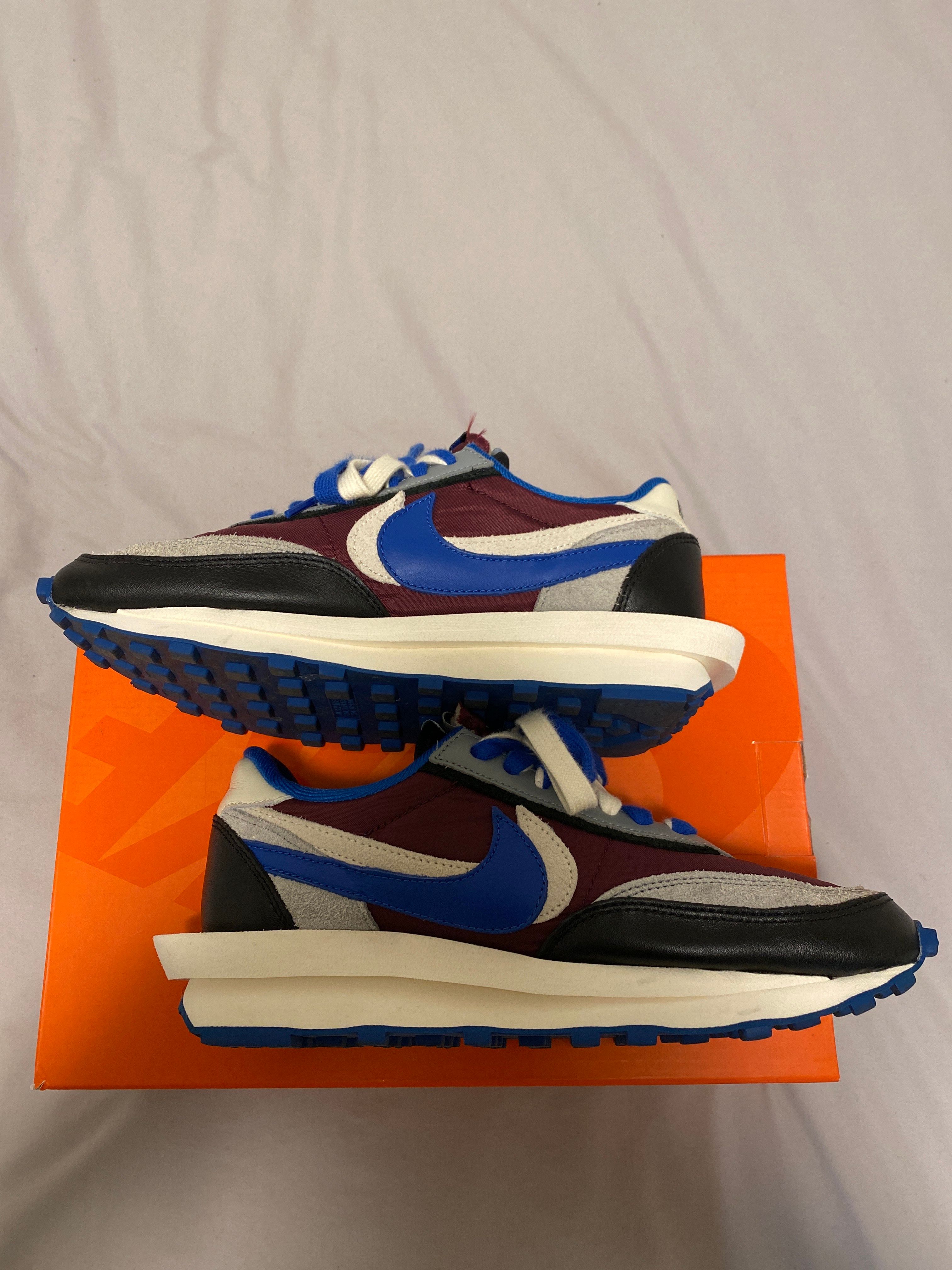 UNDERCOVER × sacai × Nike LD Waffle "Night Maroon/Pale Ivory-Ground Grey-Team Royal"