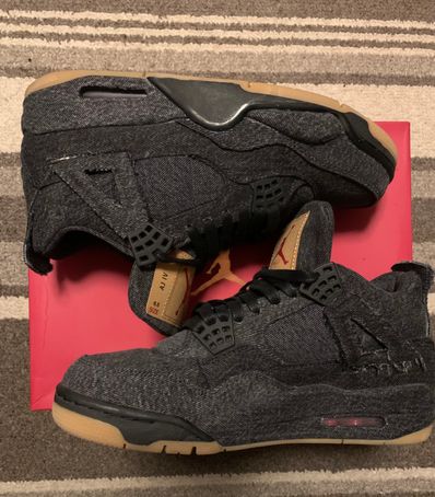 Nike × Levi's Air Jordan 4 "Black Denim" (Tag: LEVIS®)