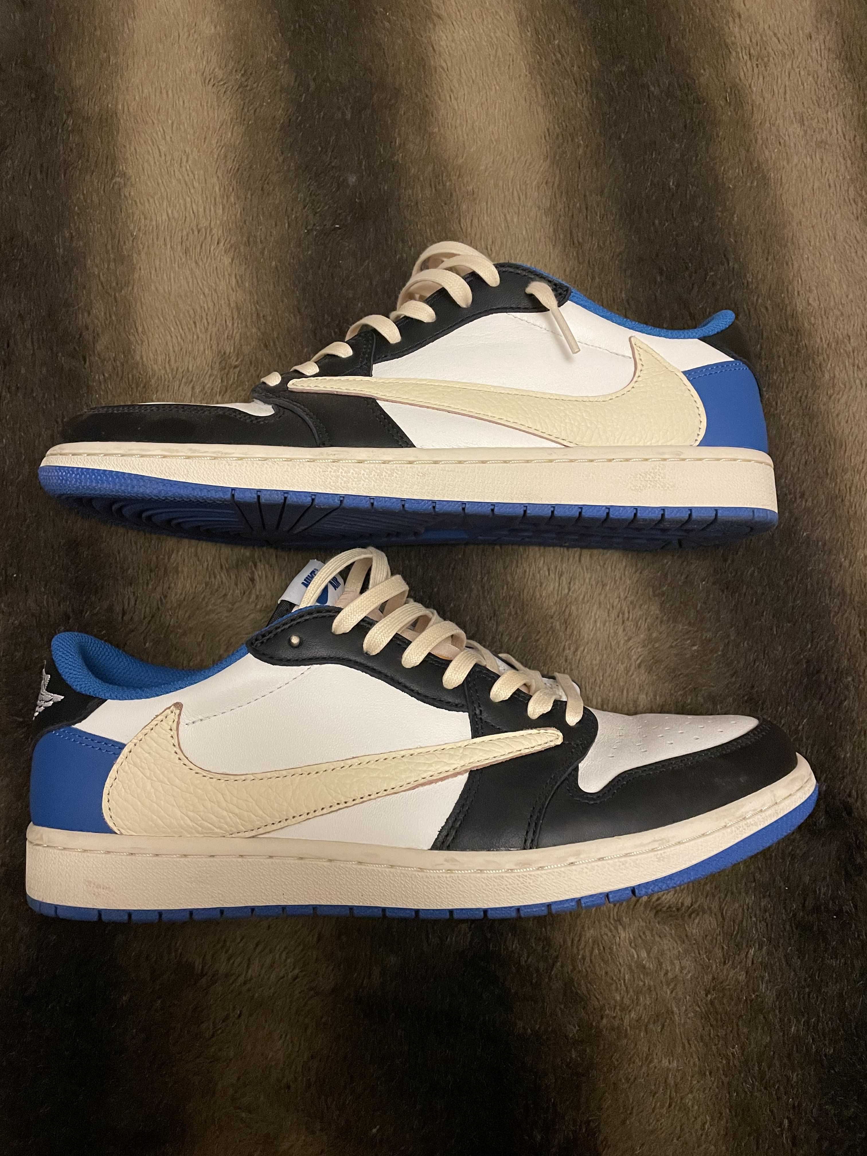 Travis Scott × fragment design × Nike Air Jordan 1 Low OG SP "Military Blue"