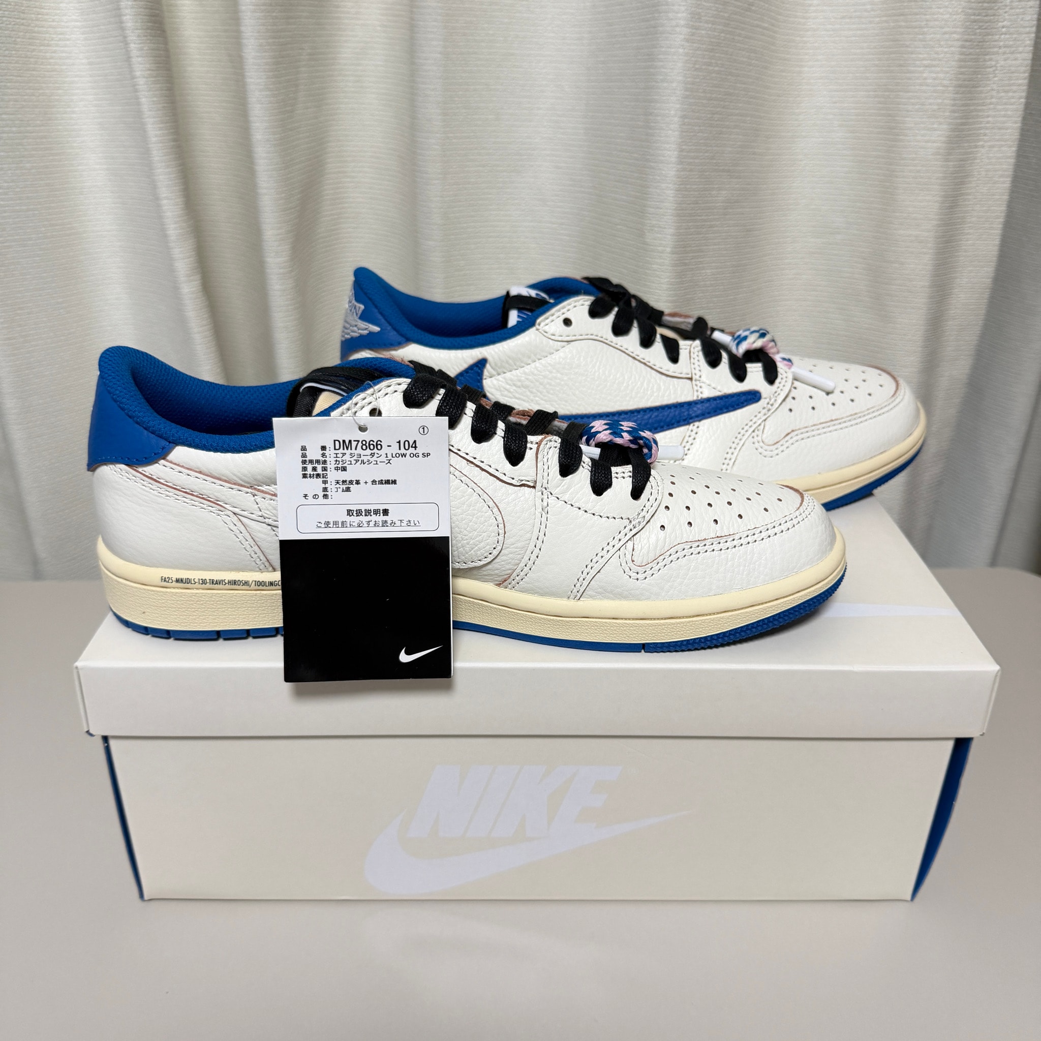 Travis Scott × fragment design × Nike Air Jordan 1 Low OG "Sail/Military Blue"