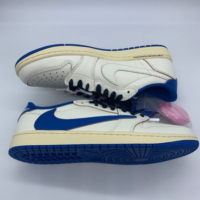 Travis Scott × fragment design × Nike Air Jordan 1 Low OG "Sail/Military Blue"