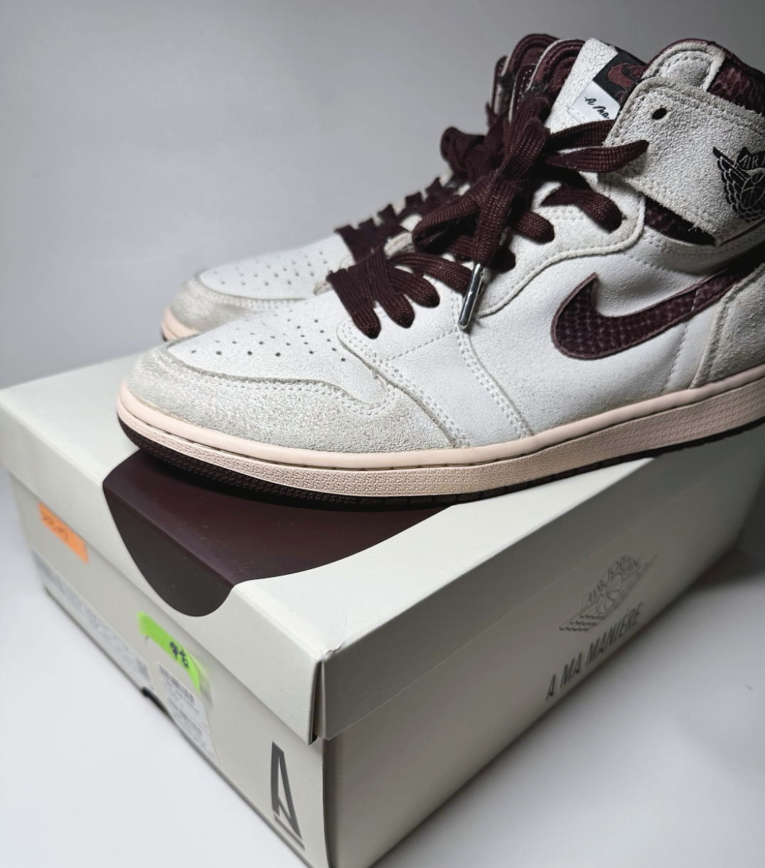 A Ma Maniere × Nike Air Jordan 1 Retro High OG "Sail and Burgundy"