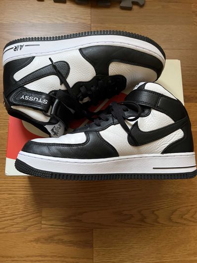 Stussy × Nike Air Force 1 Mid "Black and Light Bone"
