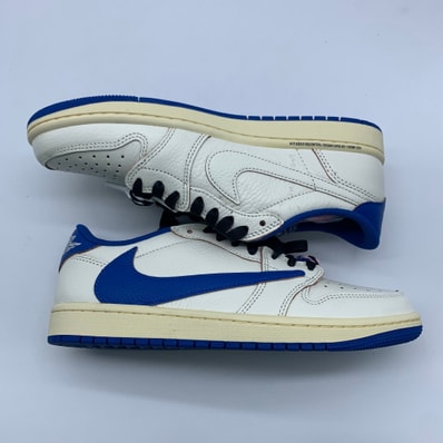 Travis Scott × fragment design × Nike Air Jordan 1 Low OG "Sail/Military Blue"