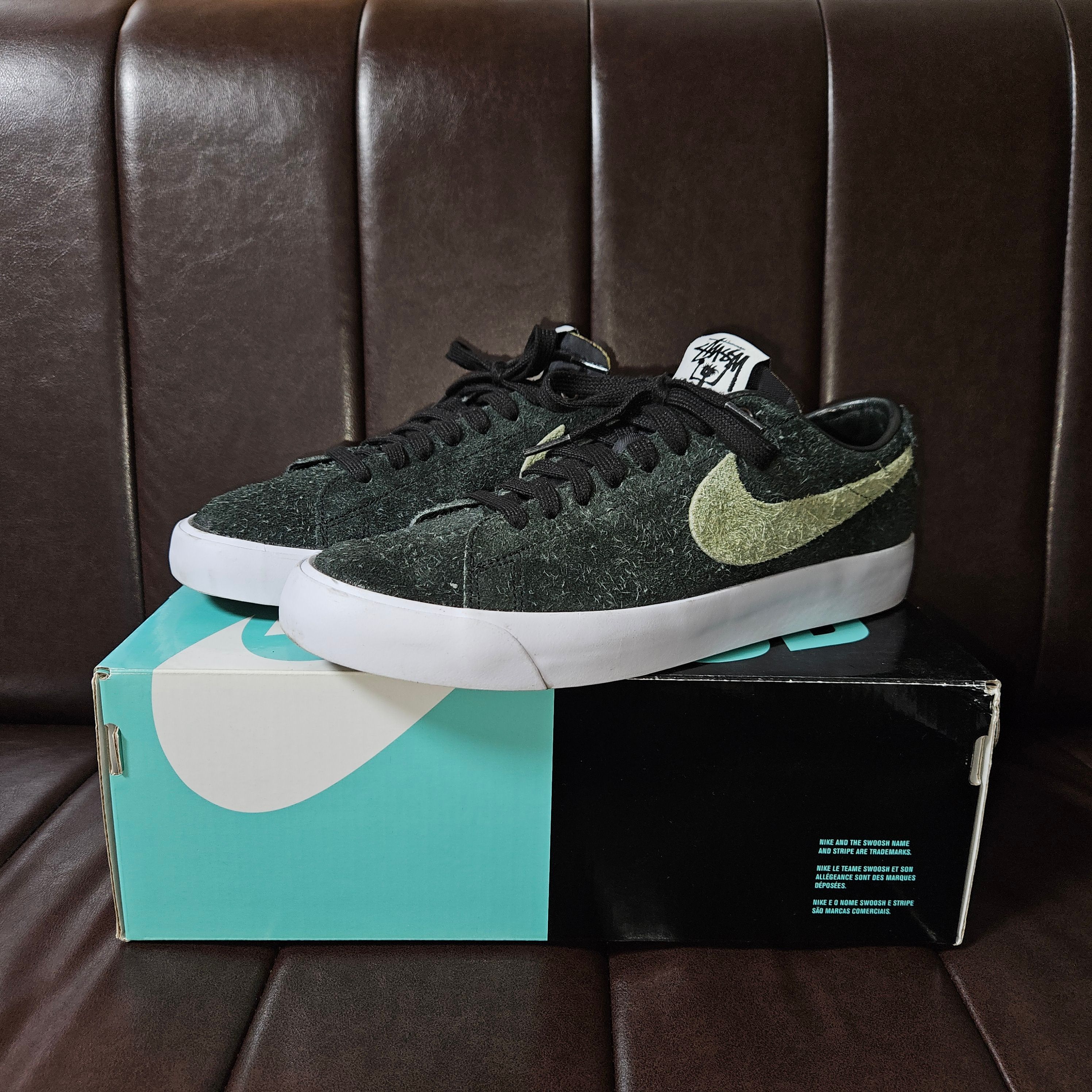 Stussy × Nike SB Blazer Low "Black/Palm Green"