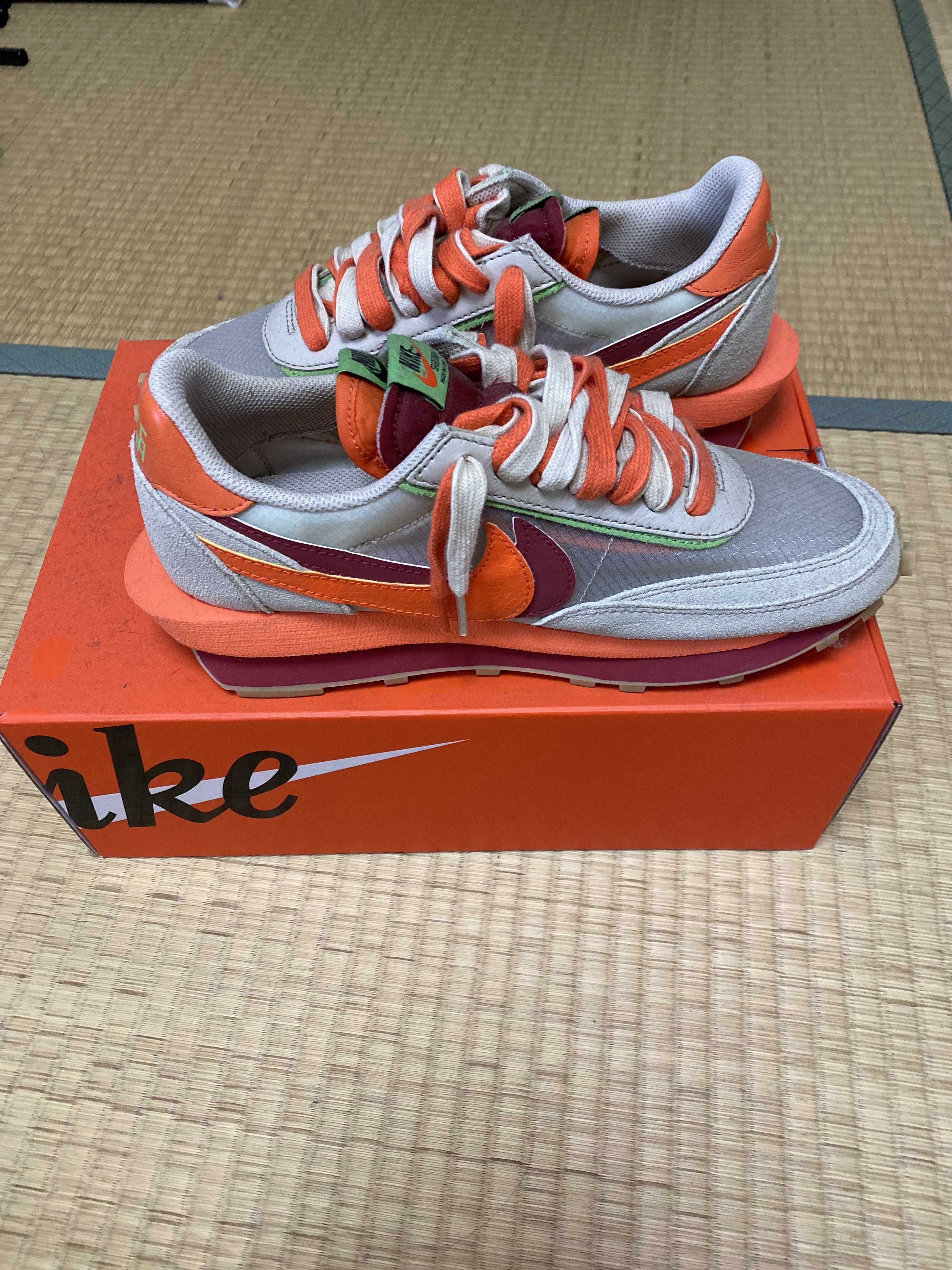CLOT × Sacai × Nike LD Waffle "Orange Blaze"