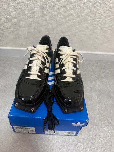 adidas Women's Forum Cubism Patent "Core Black/Cream White"