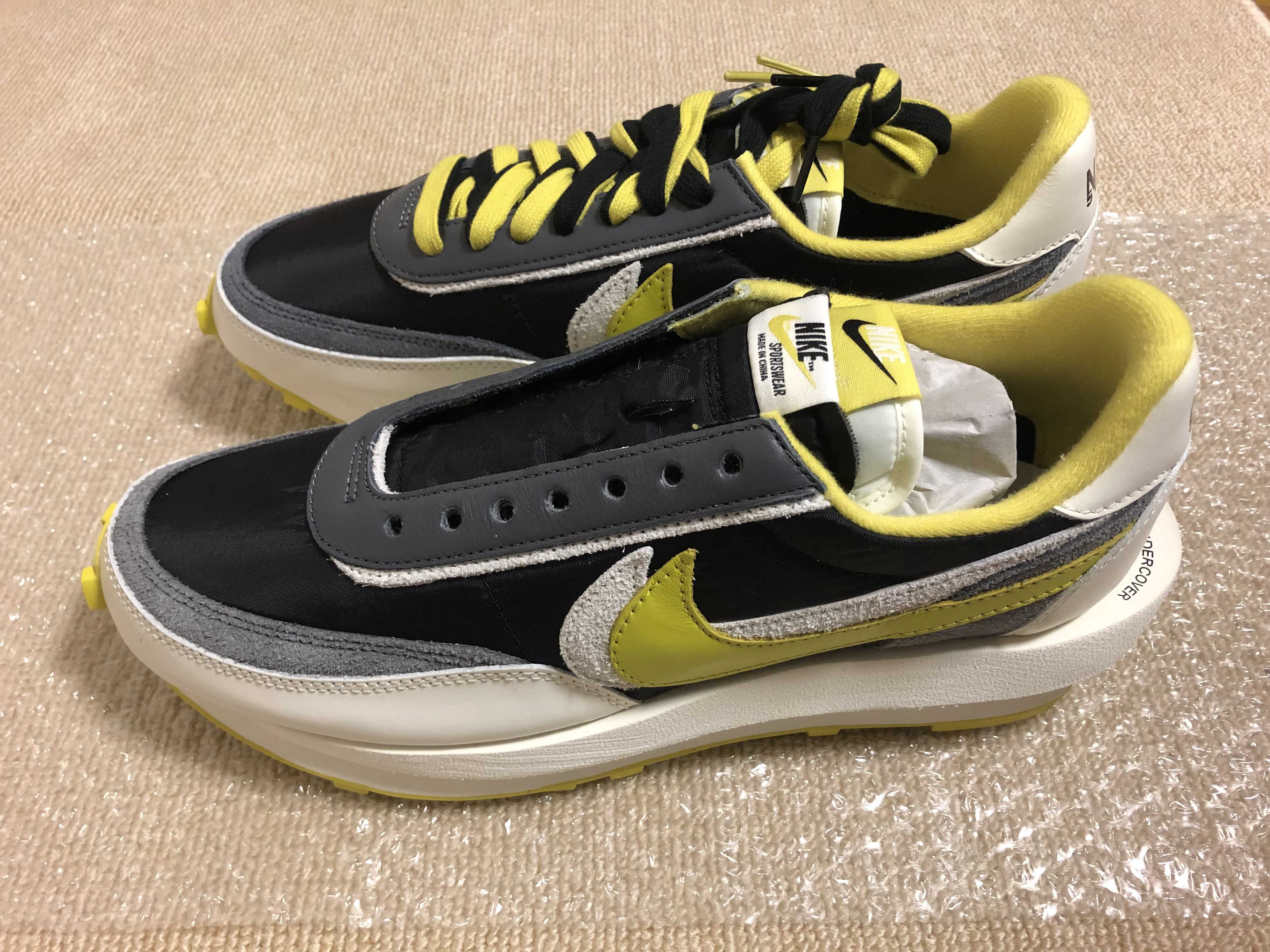 UNDERCOVER × sacai × Nike LD Waffle "Black/Sail-Dark Grey-Bright Citron"
