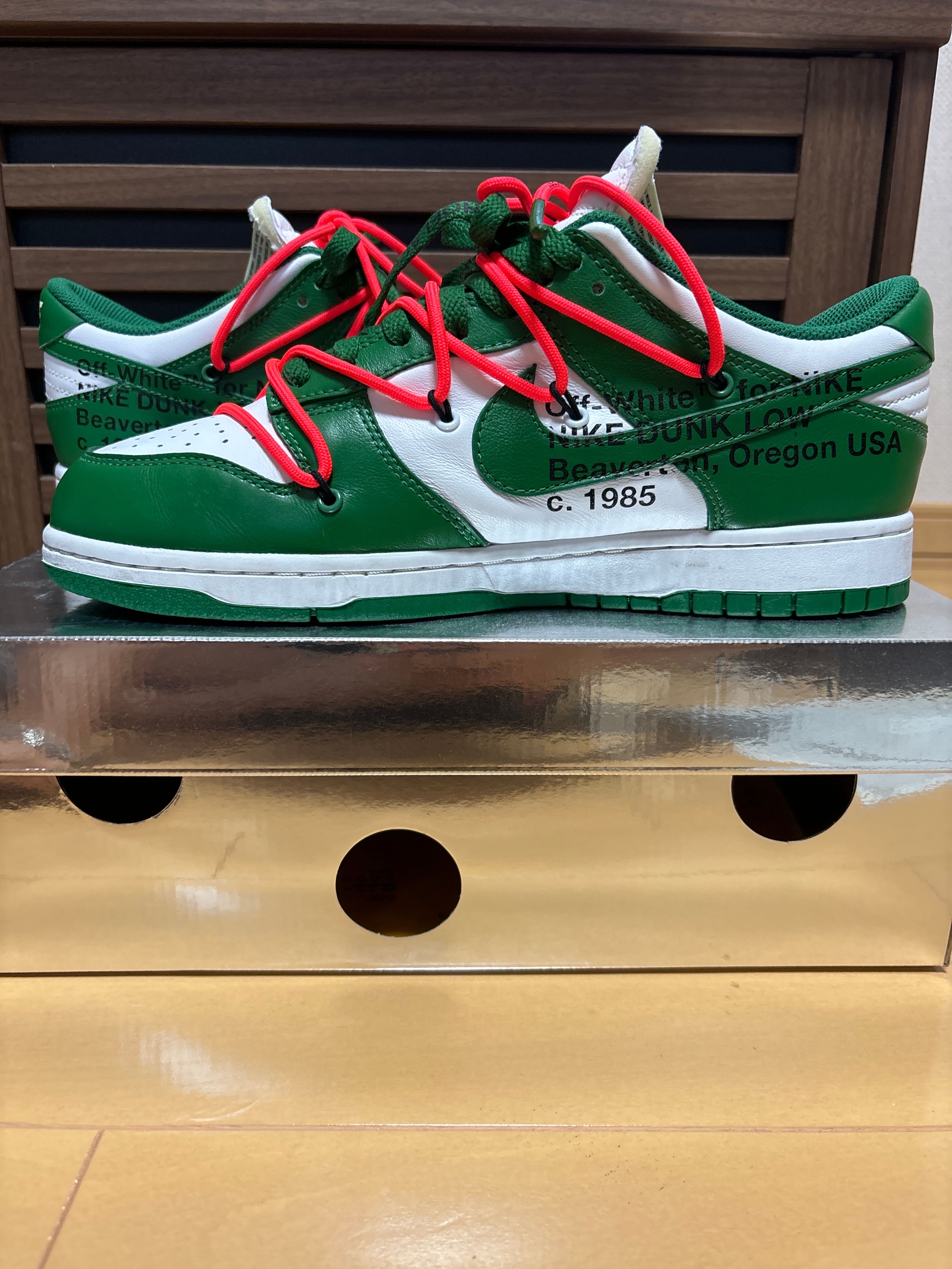 Off-White × Nike Dunk Low "White/Pine Green"