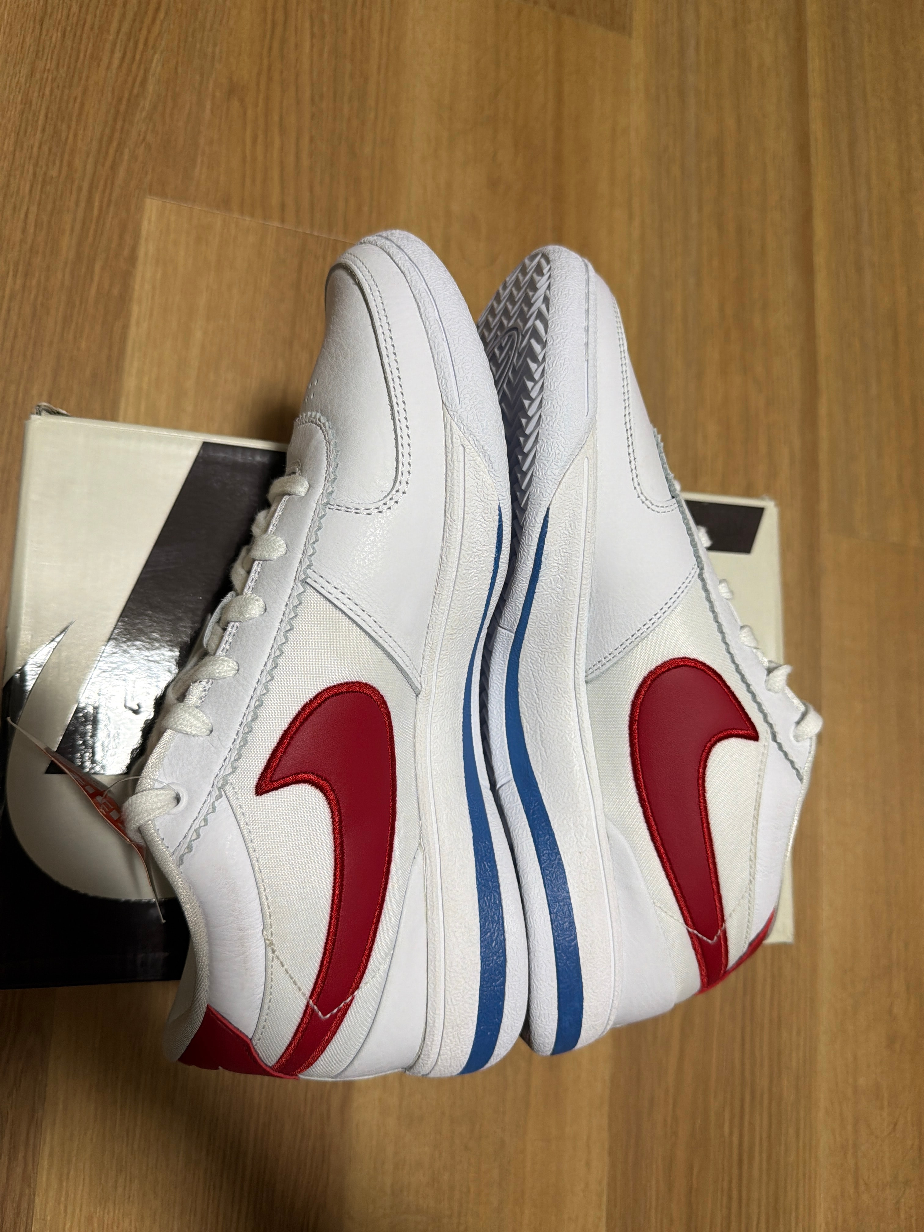 Nike Book 1 Cortez "Forrest Gump/White and Varsity Red" (FJ4250-105/FJ4249-105)