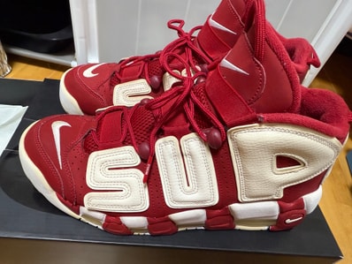 Supreme × Nike Air More Uptempo "White/Red"