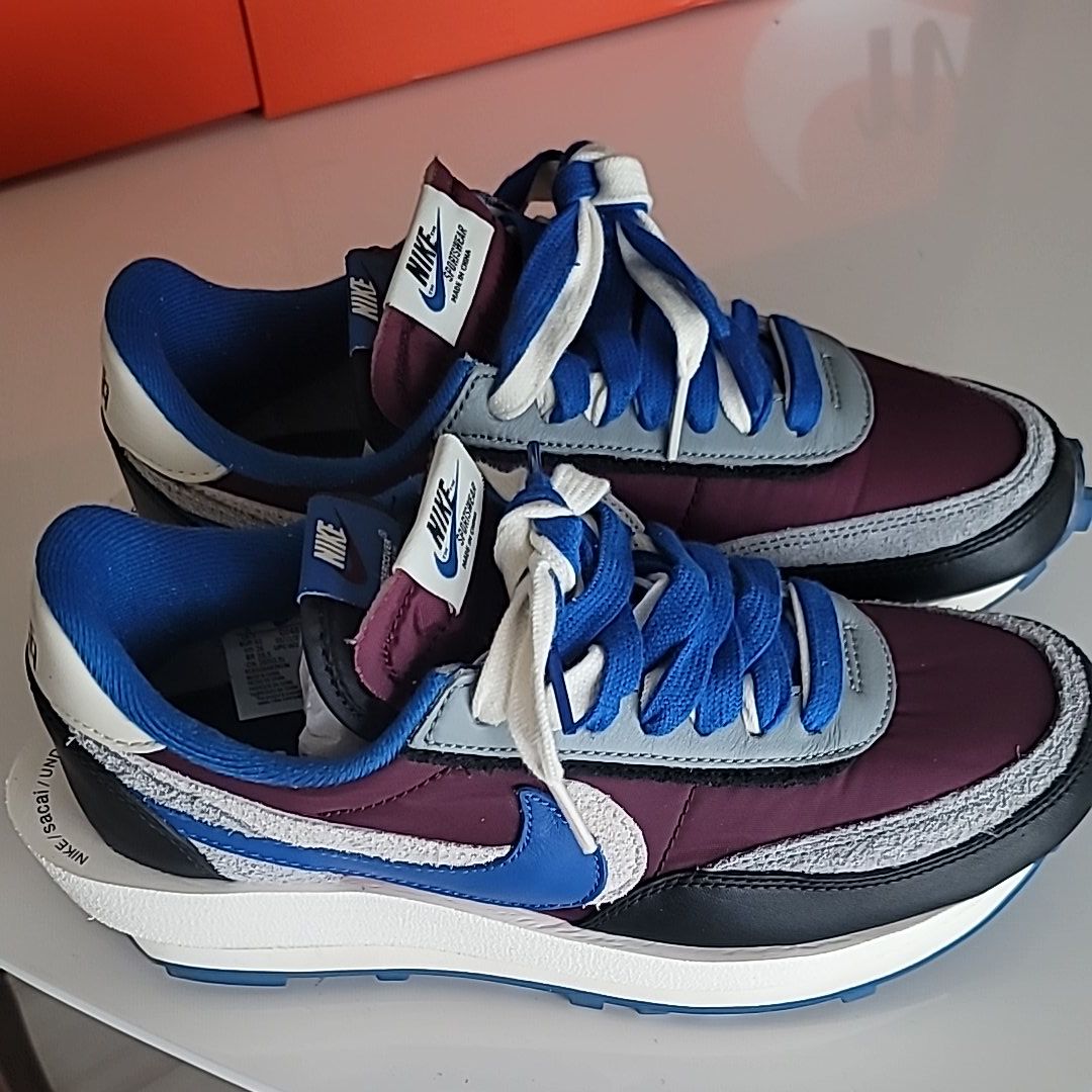 UNDERCOVER × sacai × Nike LD Waffle "Night Maroon/Pale Ivory-Ground Grey-Team Royal"