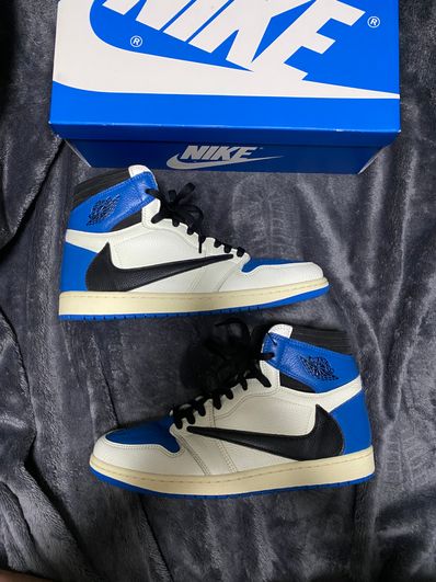 Travis Scott × fragment design × Nike Air Jordan 1 Retro High OG SP "Military Blue"