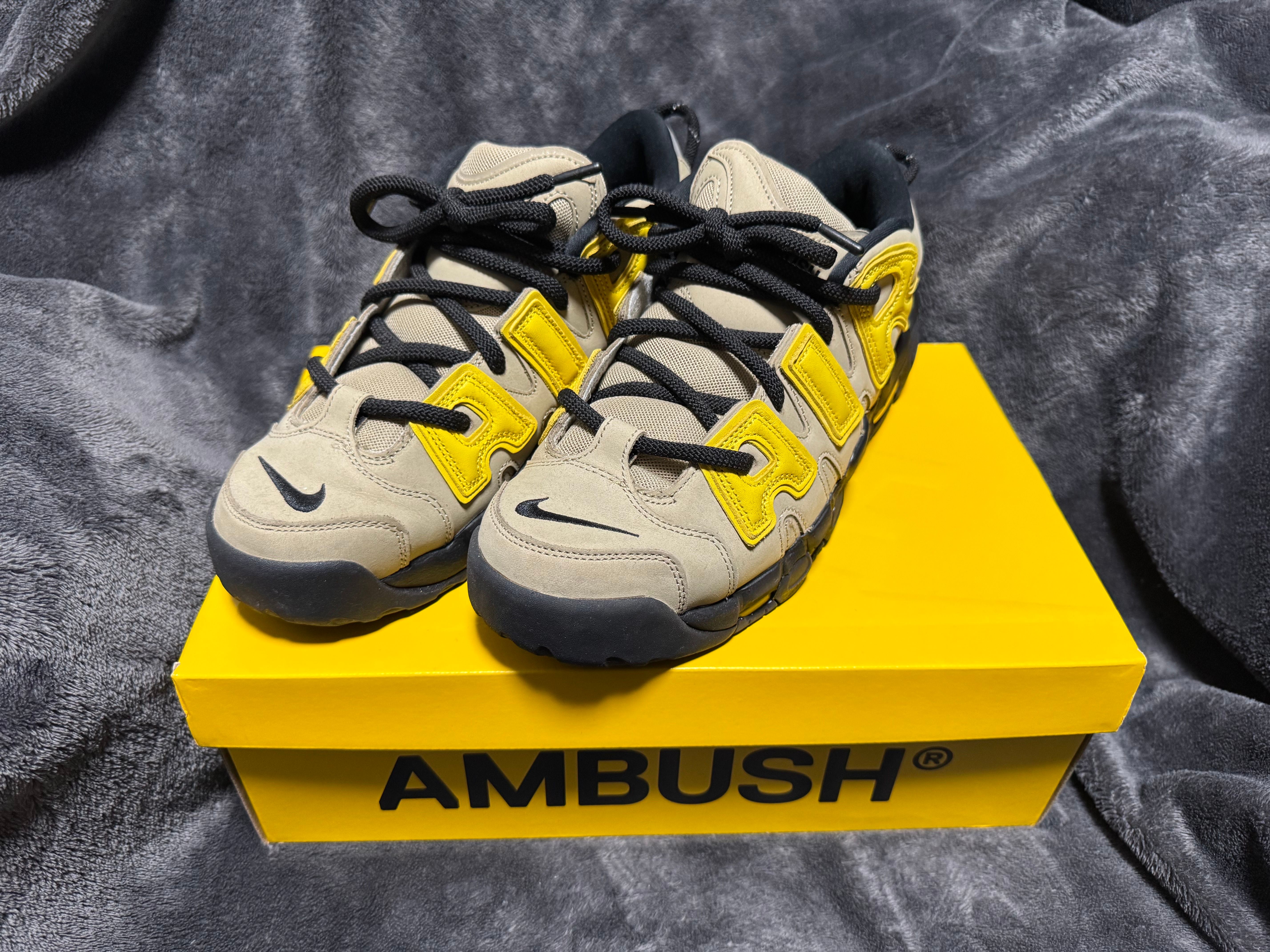 AMBUSH × Nike Air More Uptempo Low "Vivid Sulfur and Limestone"