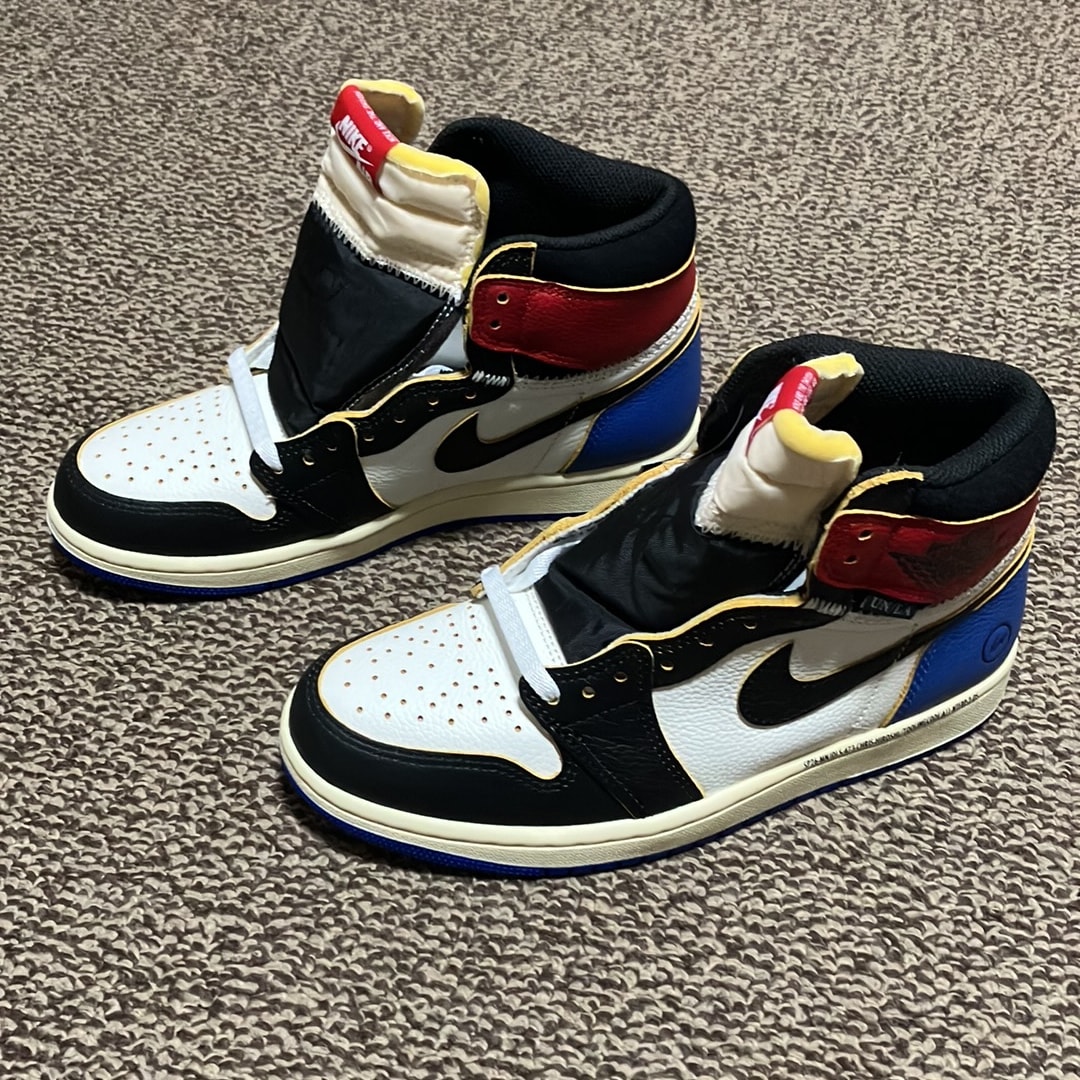 fragment design × UNION × Nike Air Jordan 1 High OG "Black/Varsity Red"