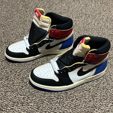 fragment design × UNION × Nike Air Jordan 1 High OG "Black/Varsity Red"