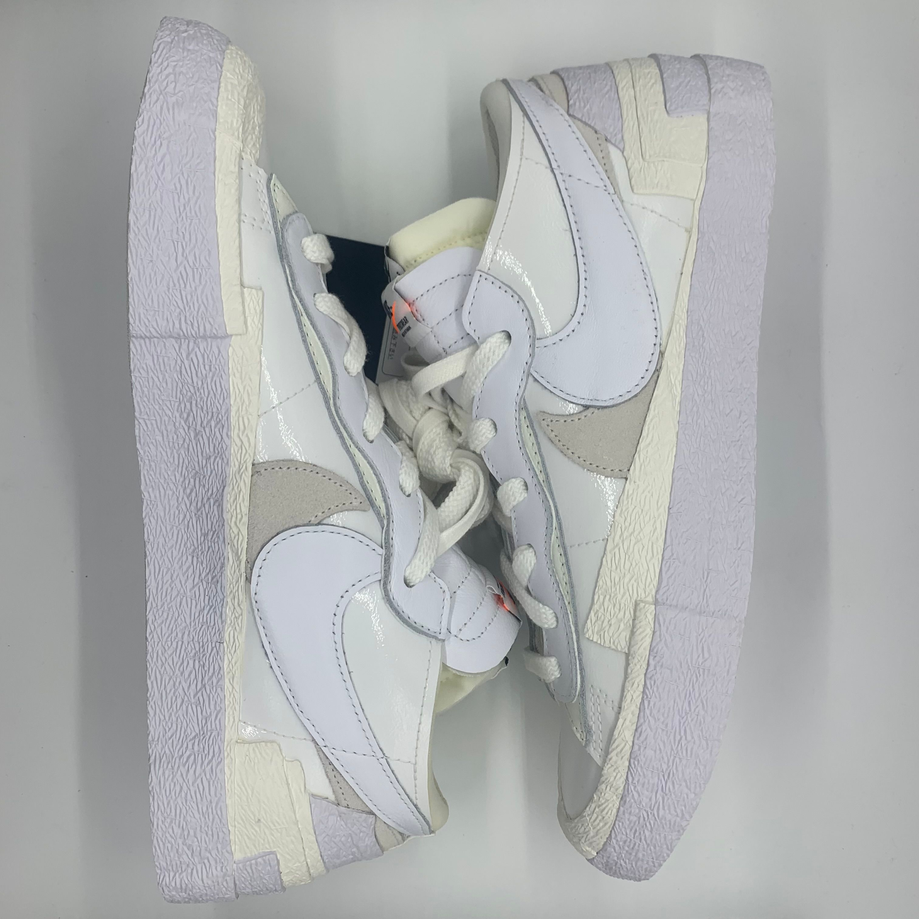 sacai × Nike Blazer Low "White Patent Leather"