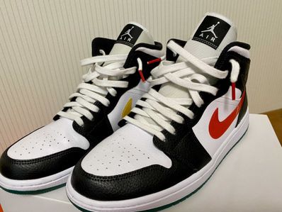 Nike Women's Air Jordan 1 Mid "White/Red/Yellow"