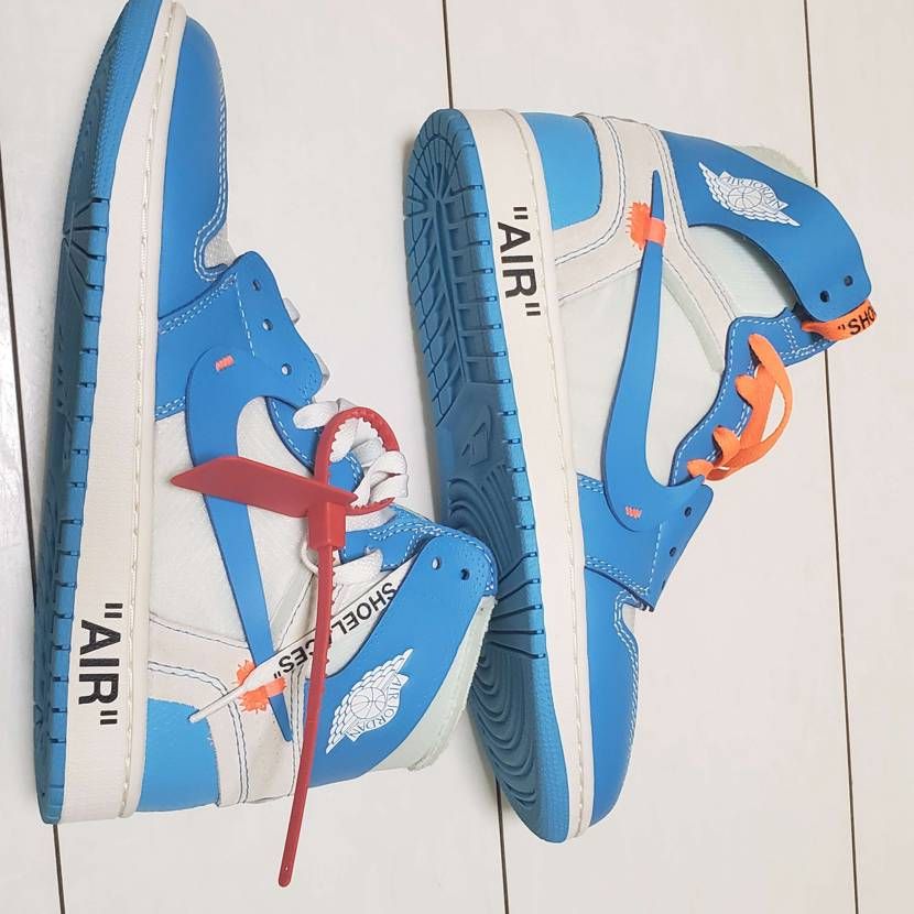 Off-White × Nike Air Jordan 1 High UNC "White/Dark Powder Blue"