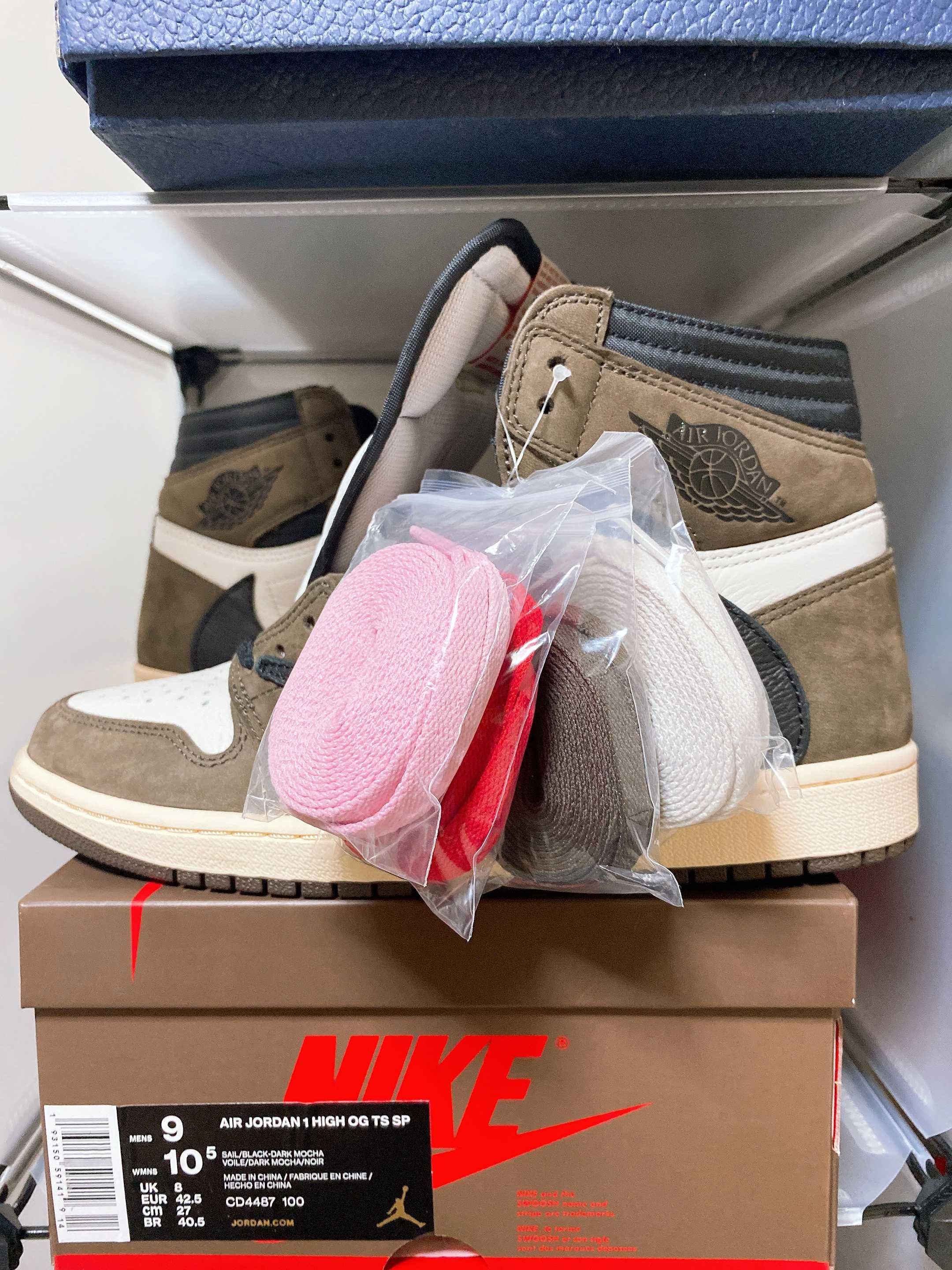 Travis Scott × Nike Air Jordan 1 Retro High OG TS SP "Sail/Dark Mocha"