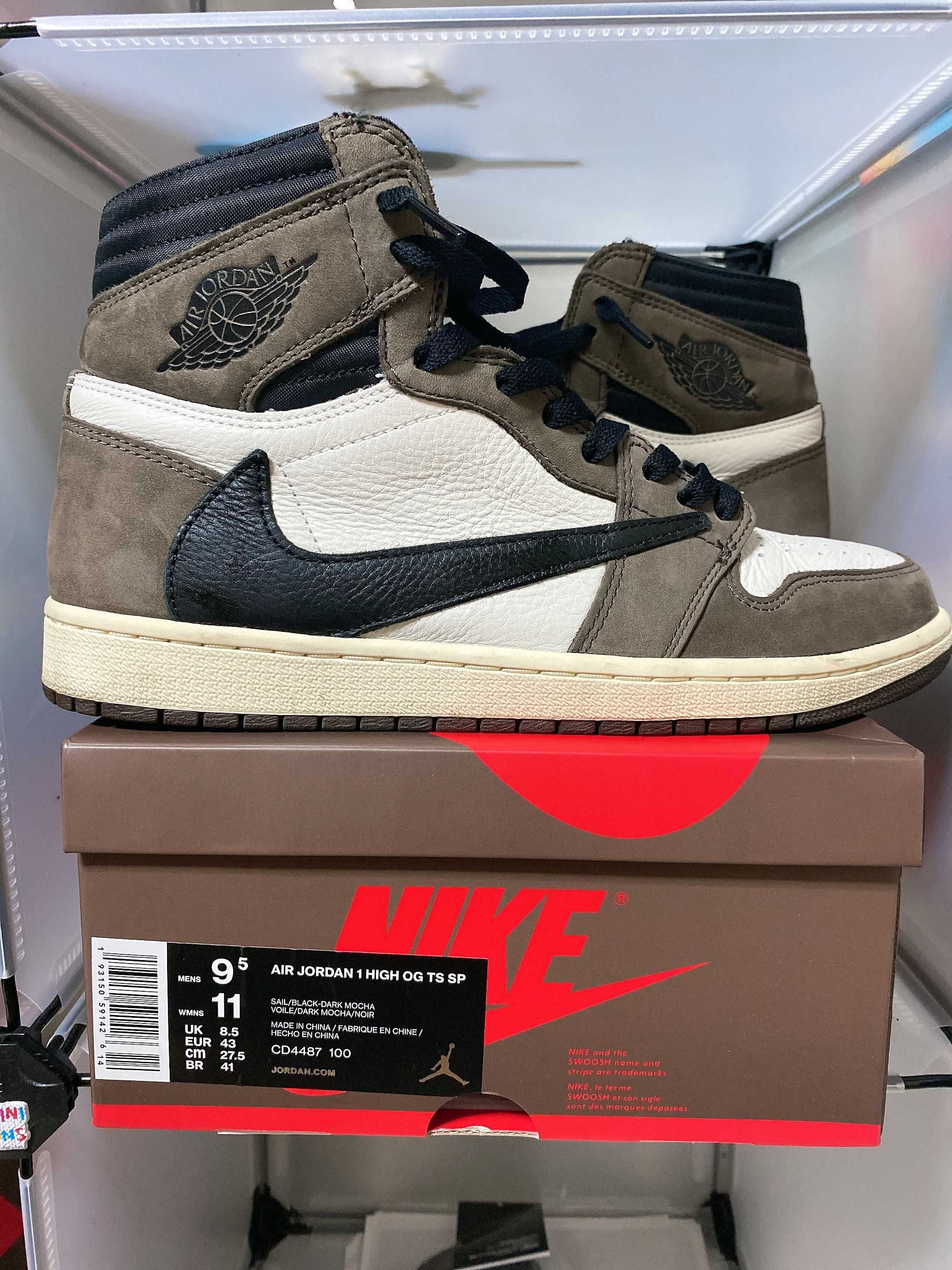 Travis Scott × Nike Air Jordan 1 Retro High OG TS SP "Sail/Dark Mocha"