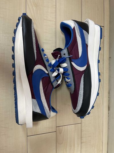 UNDERCOVER × sacai × Nike LD Waffle "Night Maroon/Pale Ivory-Ground Grey-Team Royal"