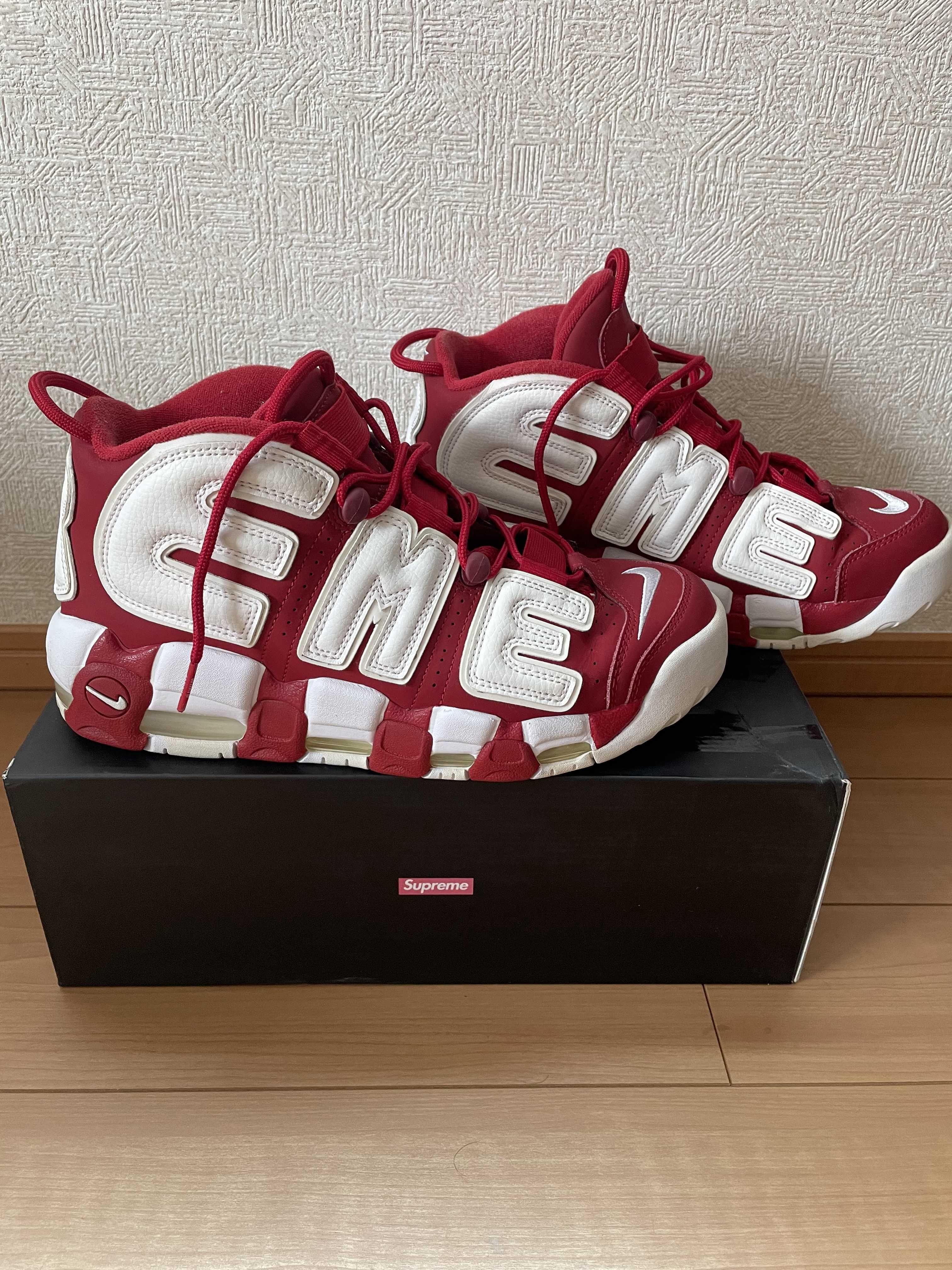 Supreme × Nike Air More Uptempo "White/Red"