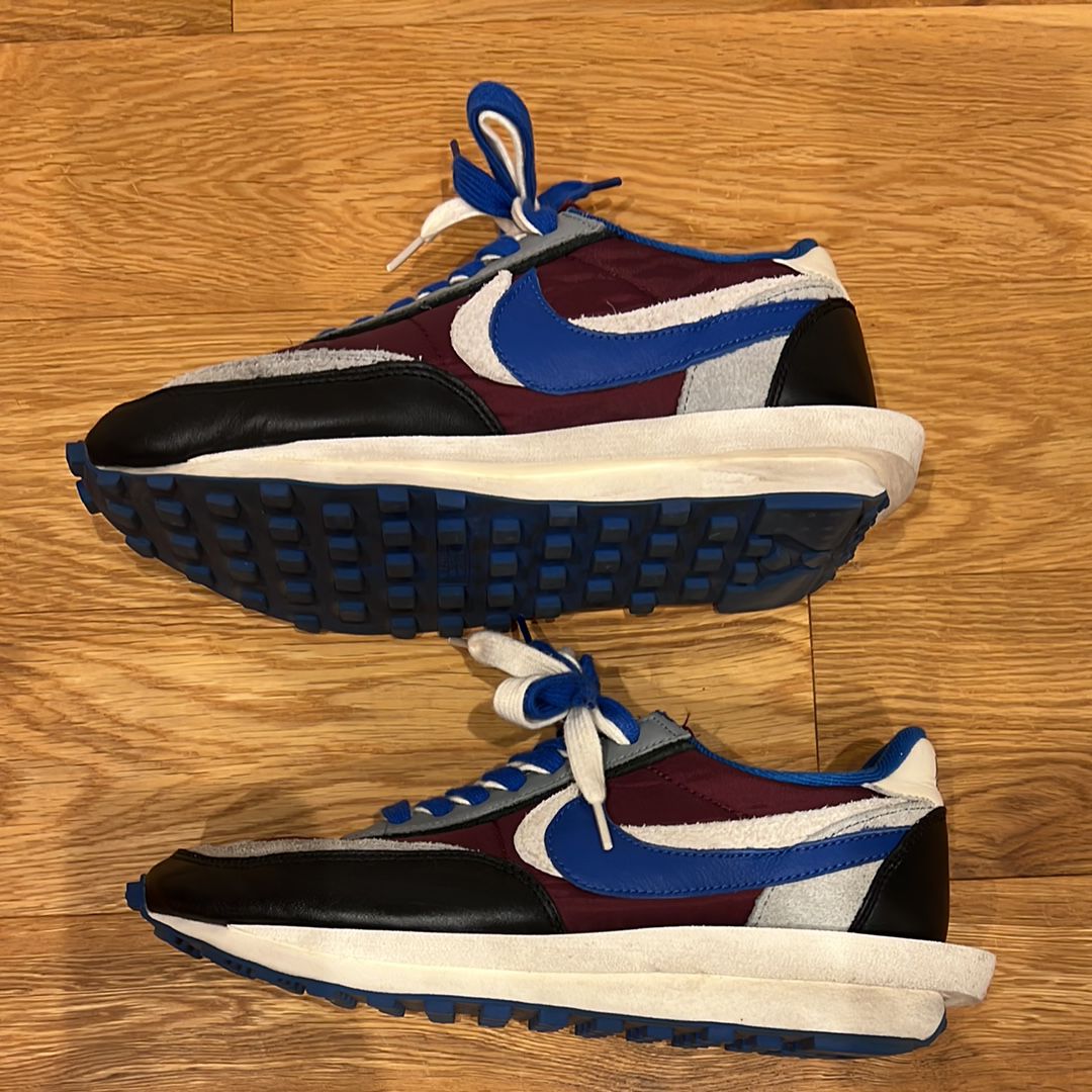 UNDERCOVER × sacai × Nike LD Waffle "Night Maroon/Pale Ivory-Ground Grey-Team Royal"