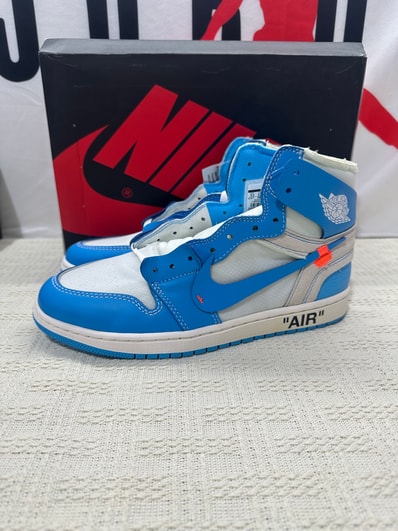 Off-White × Nike Air Jordan 1 High UNC "White/Dark Powder Blue"