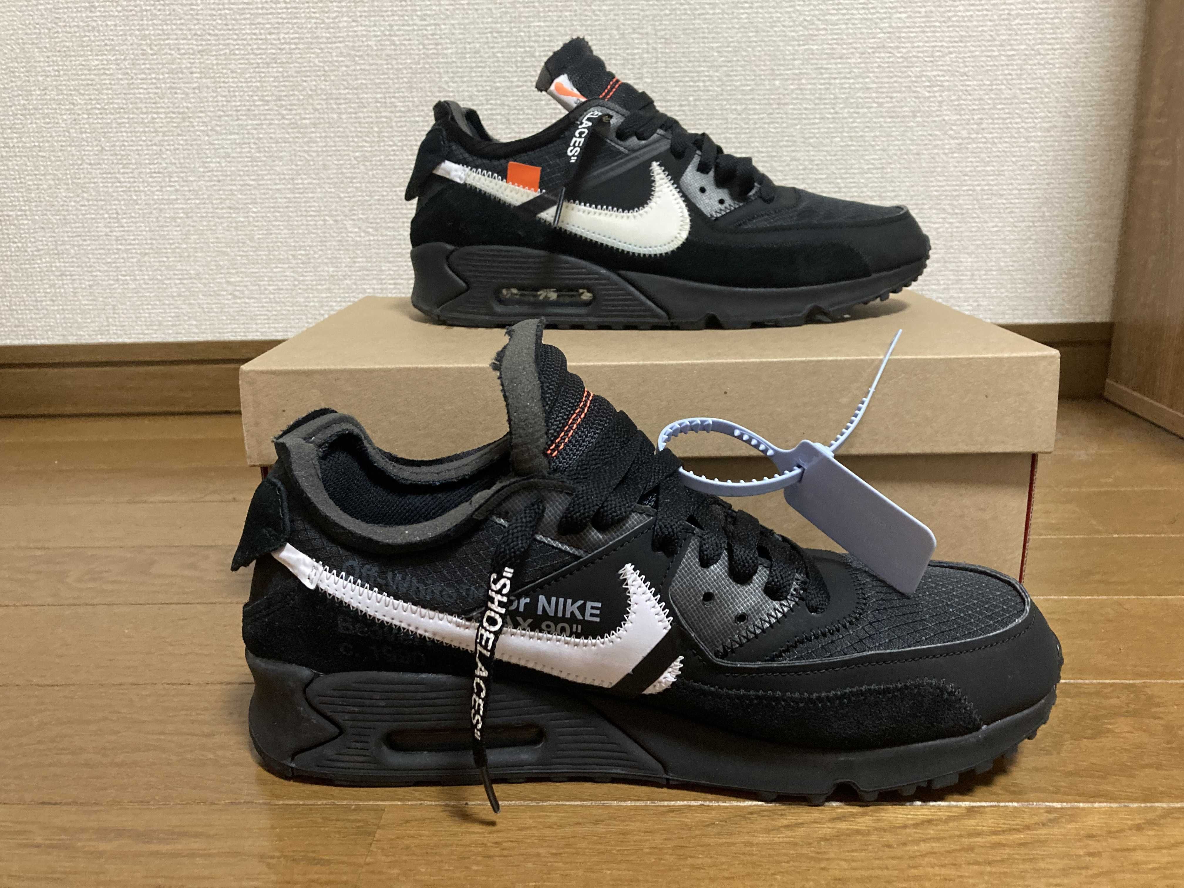 Off-White × Nike Air Max 90 "Black/Black-Cone-White"