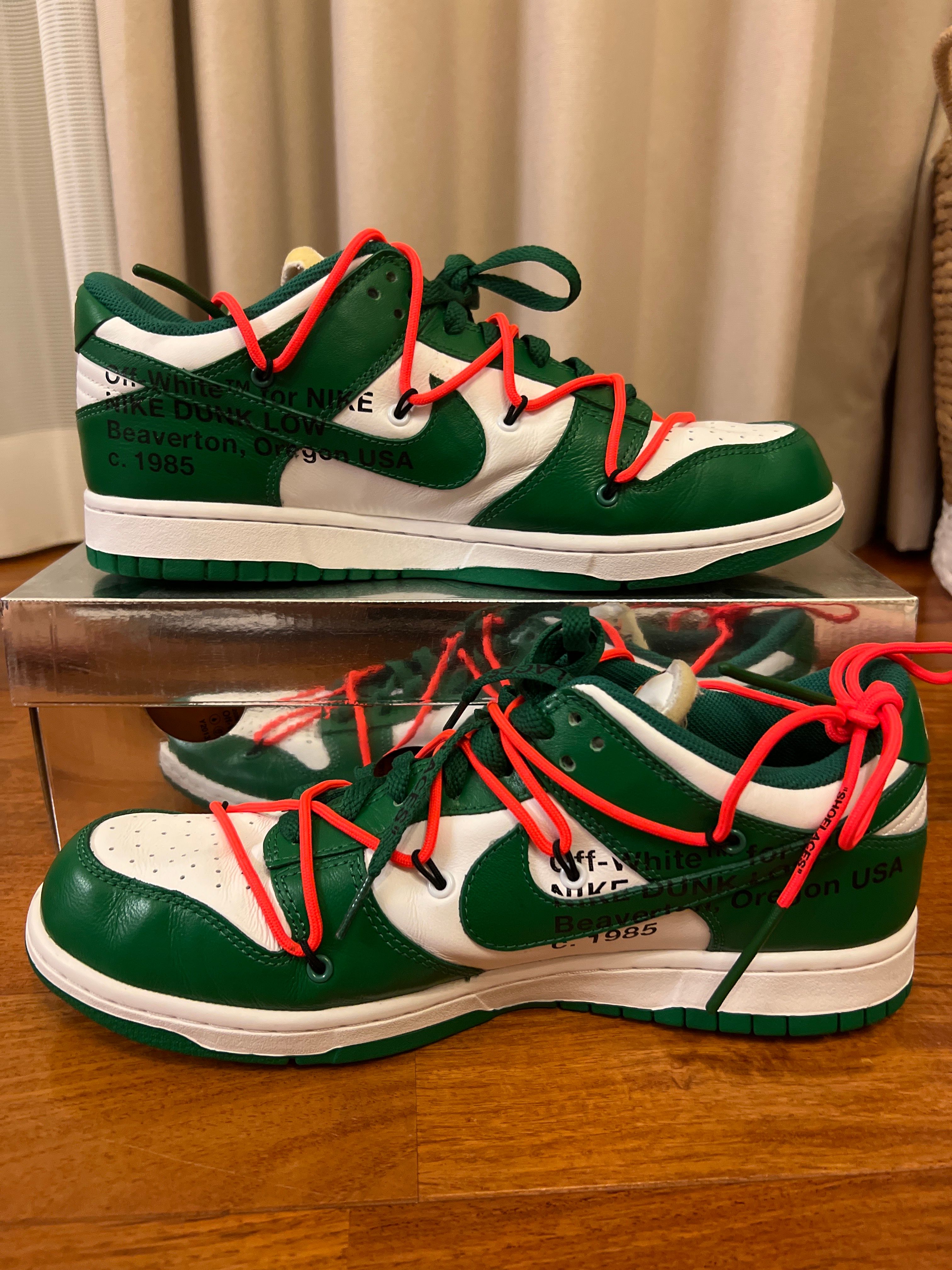 Off-White × Nike Dunk Low "White/Pine Green"