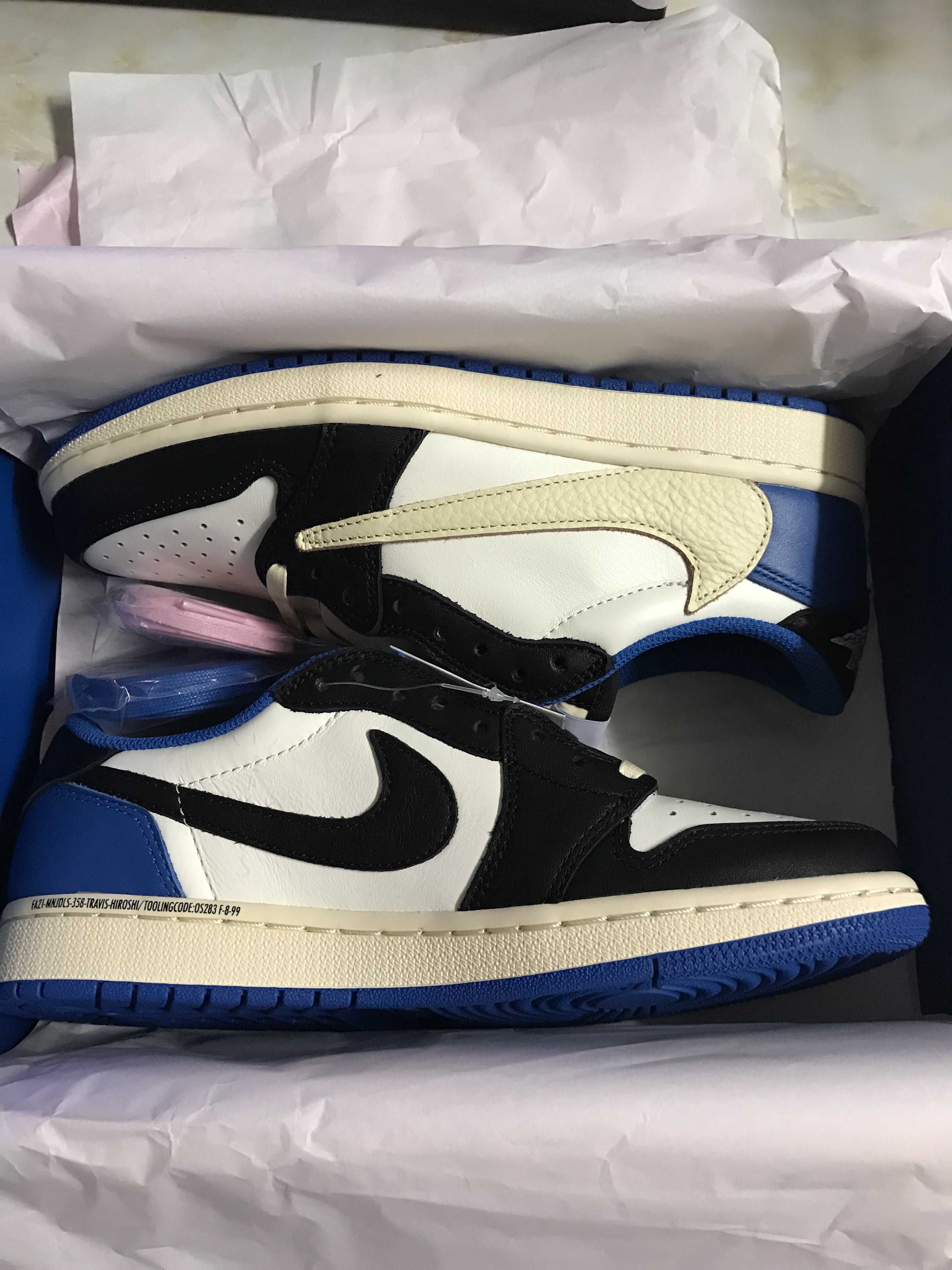 Travis Scott × fragment design × Nike Air Jordan 1 Low OG SP "Military Blue"