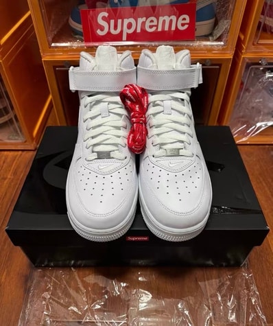 Supreme × Nike Air Force 1 Mid "White" FW24