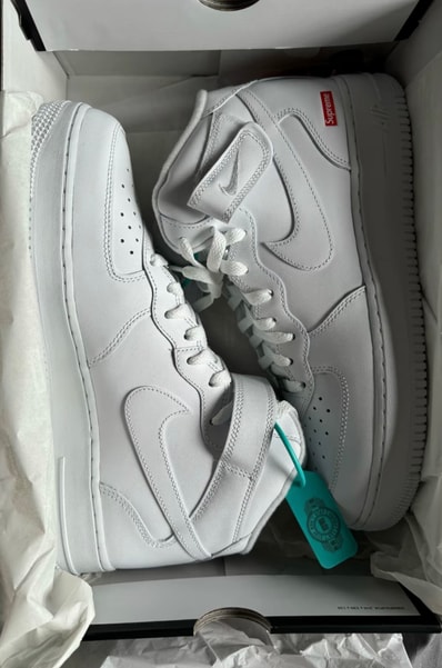Supreme × Nike Air Force 1 Mid "White" FW24