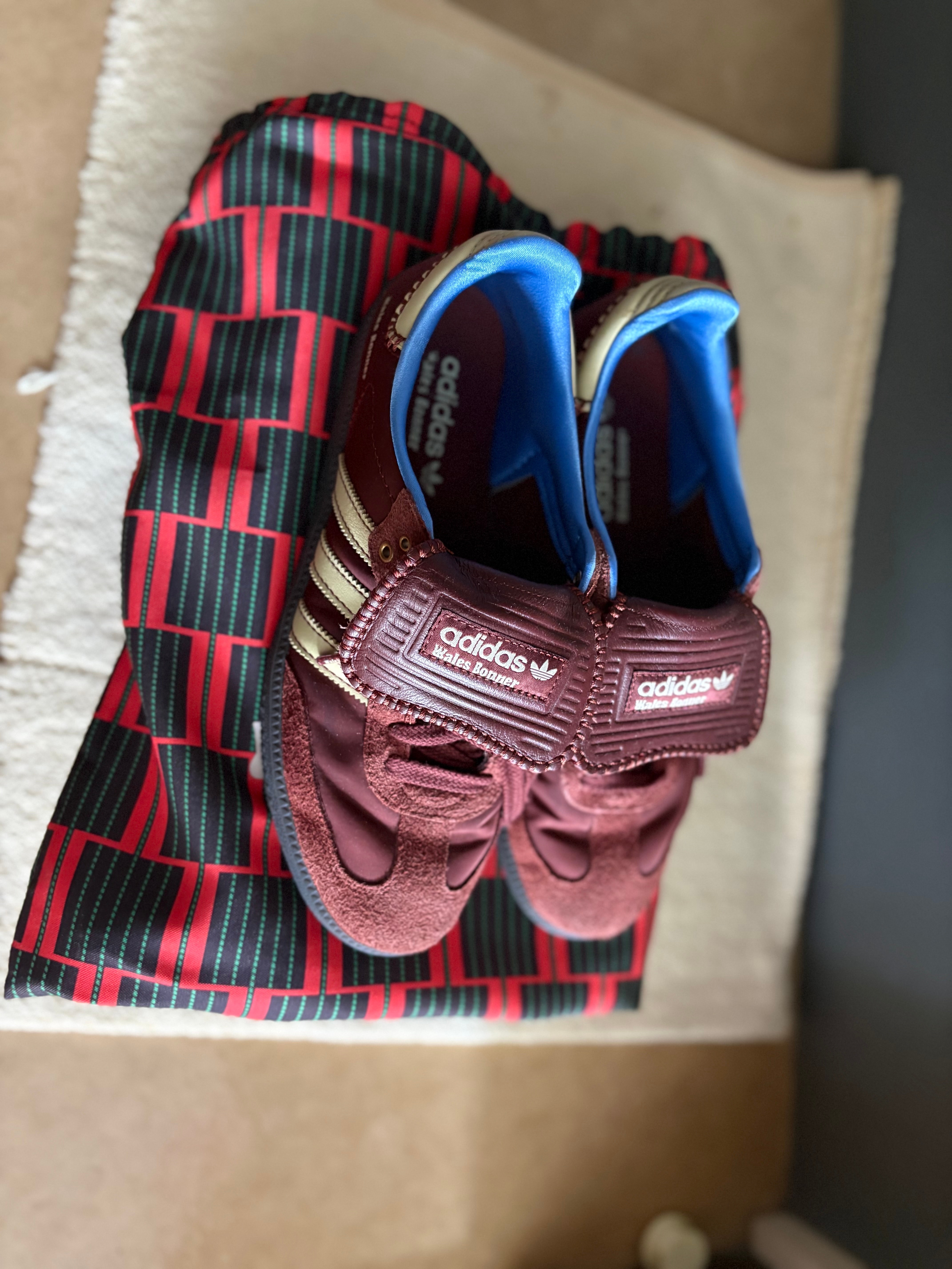 Wales Bonner × adidas Samba Nylon Low "Fox Brown/Sandy Beige/Lucky Blue"