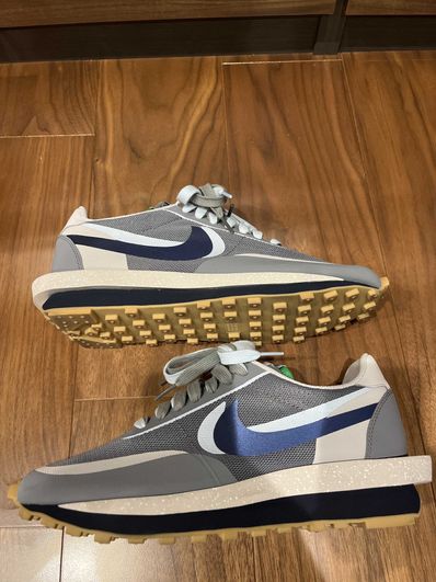 CLOT × Sacai × Nike LD Waffle "Grey Obsidian/Cool Grey"