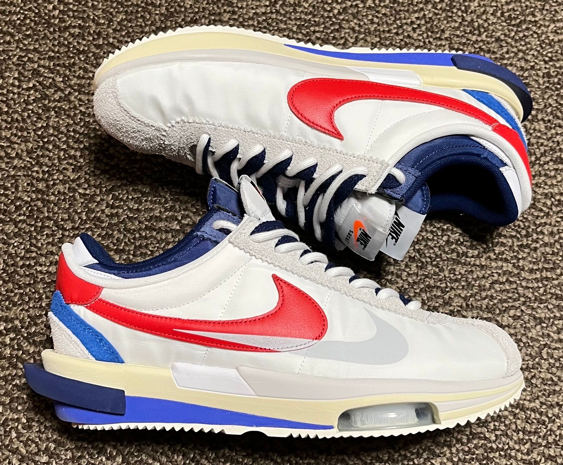 sacai × Nike Zoom Cortez "White and University Red"