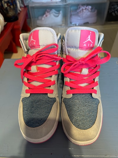 Nike GS Air Jordan 1 Mid "Denim Sequin"