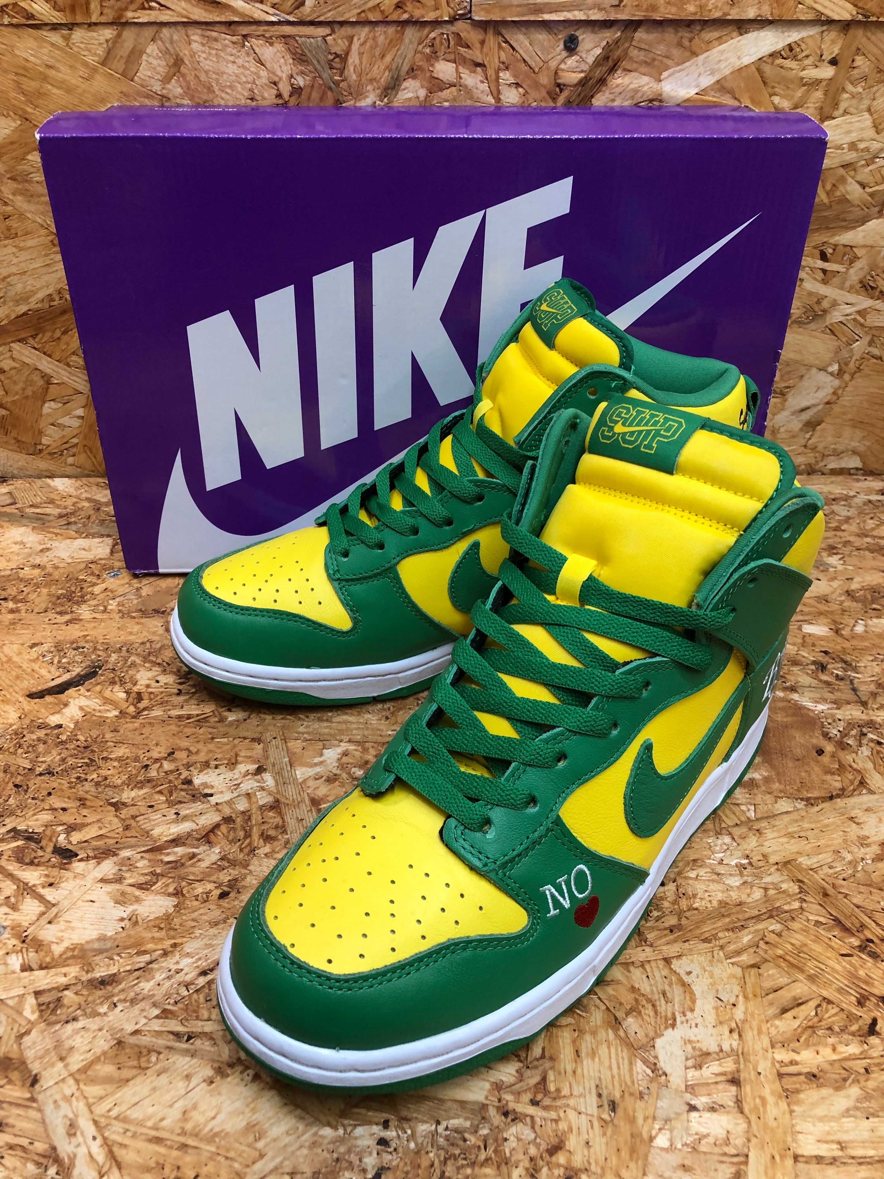 Supreme × Nike SB Dunk High By Any Means "Brazil"