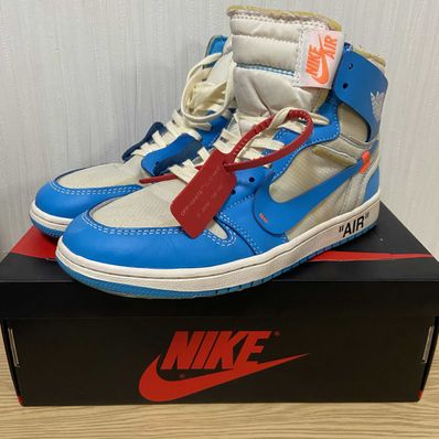 Off-White × Nike Air Jordan 1 High UNC "White/Dark Powder Blue"