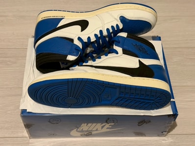 Travis Scott × fragment design × Nike Air Jordan 1 Retro High OG SP "Military Blue"