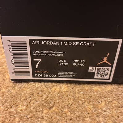 Nike Air Jordan 1 Mid SE Craft "Cement Grey"