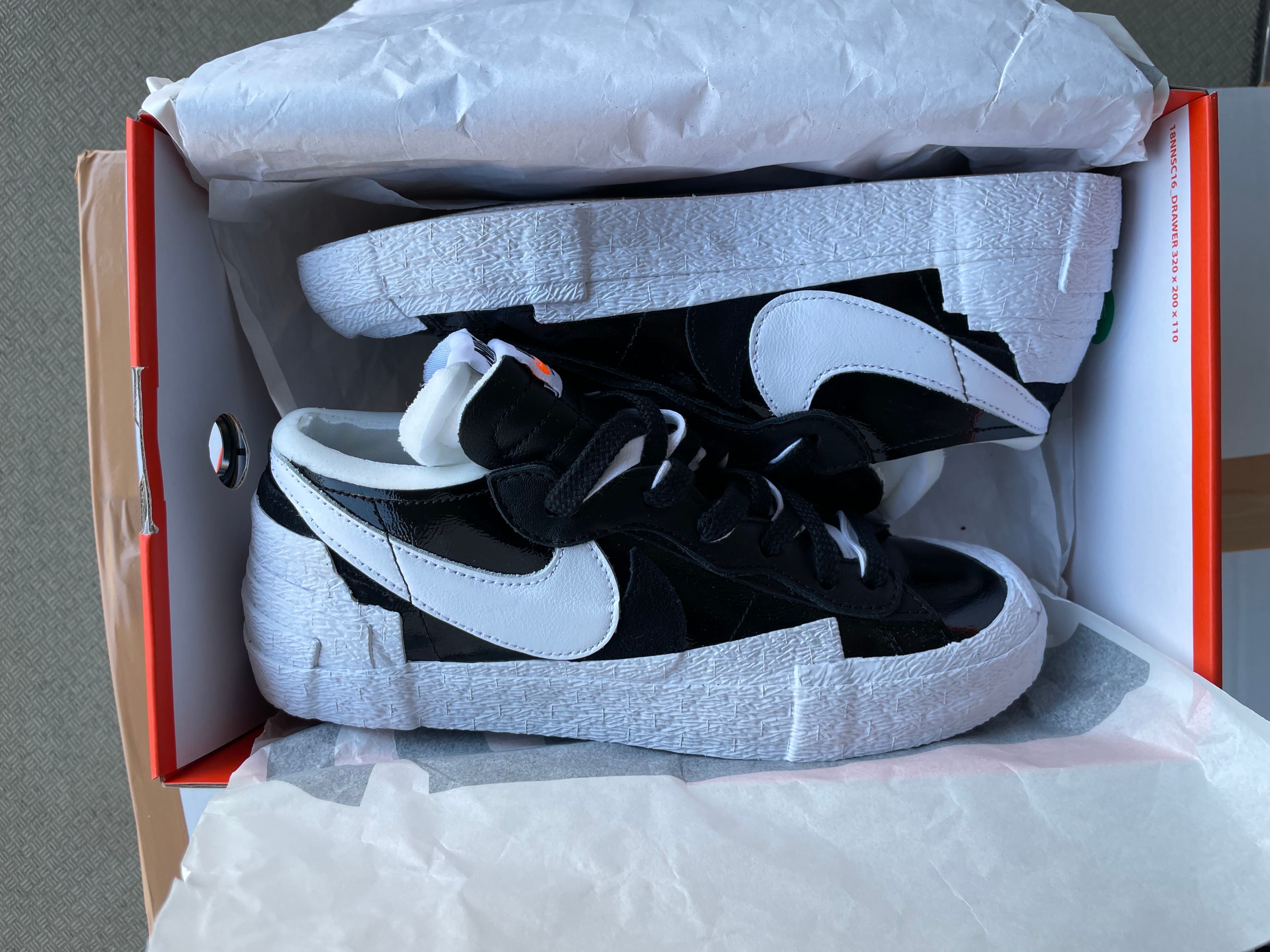 sacai × Nike Blazer Low "Black Patent Leather"